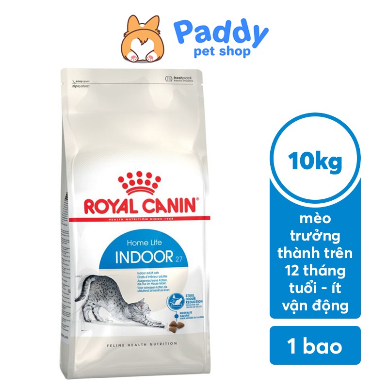 [10kg] Hạt Royal Canin Indoor 27 Cho Mèo Nuôi Trong Nhà