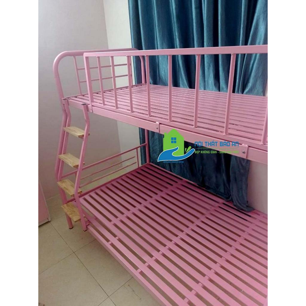Giường sắt lệch tầng mẫu mới hiện đại - Kích thước 1mx1m2 - Giao hỏa tốc free ráp HCM
