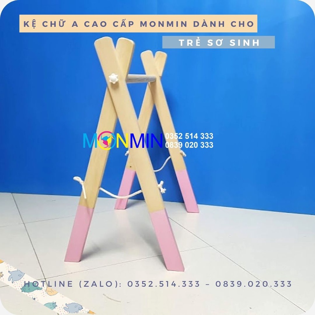 Giá chữ A cho bé bằng gỗ – Kệ chữ A Monmin – Chuẩn Montessori – Chất lượng cao – An toàn cho trẻ sơ sinh