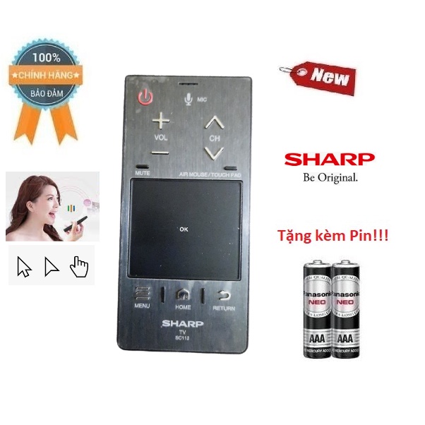 Remote Điều khiển tivi Sharp giọng nói kiêm chuột bay - Hàng chính hãng theo máy mới 100% Tặng kèm Pin!!!