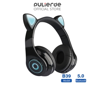 Tai Nghe Chụp Tai PULIERDE B39 Chính Hãng 100% Bluetooth 5.0 Có Đèn LED Thiết Kế Gập Được
