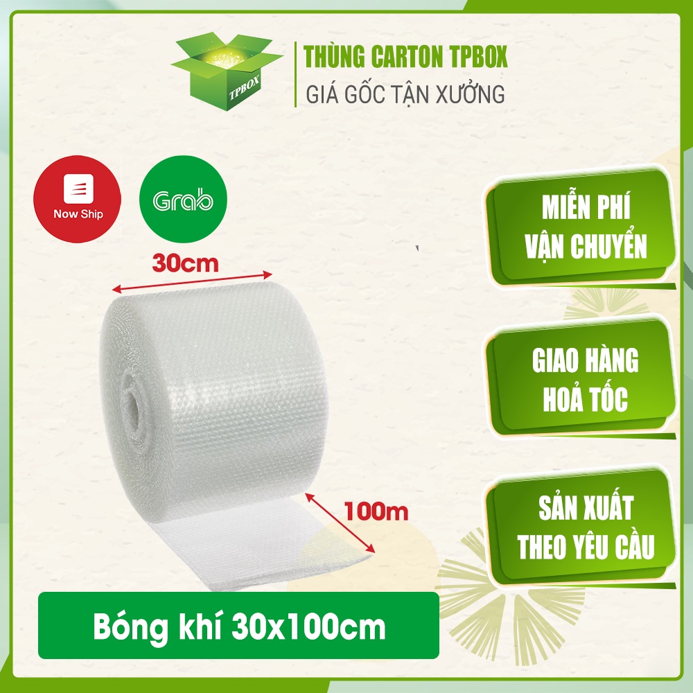 BÓNG KHÍ XỐP HƠI KHỔ 30CM x 100MÉT [ 1 CUỘN]