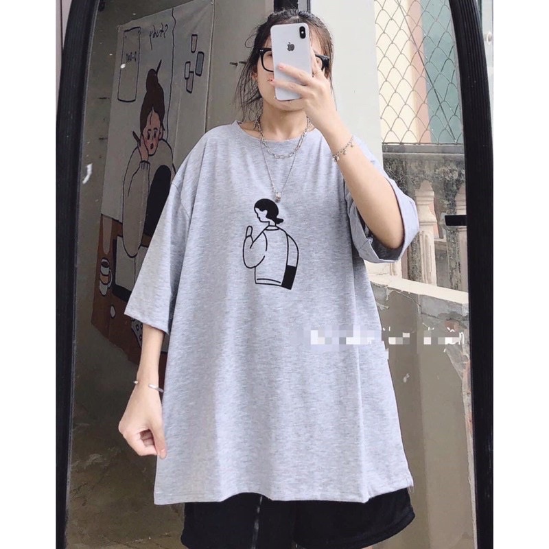 [ Rẻ Vô Địch ] Áo cotton tay lỡ dáng rộng -- Cô gái