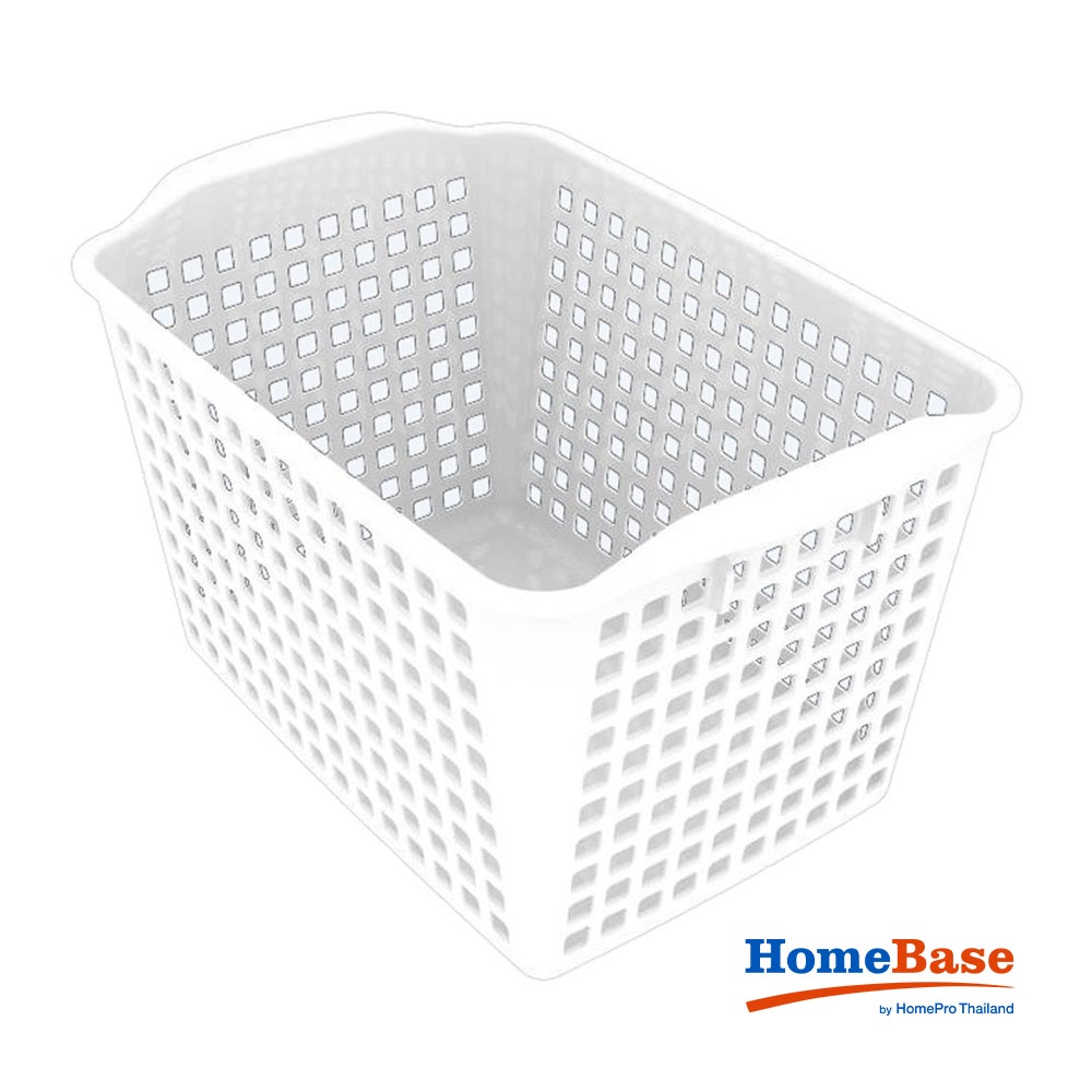 HomeBase KECH Rổ nhựa dùng trong nhà bếp Thái Lan 5186 W13.8xD20.7xH12.1cm màu trắng