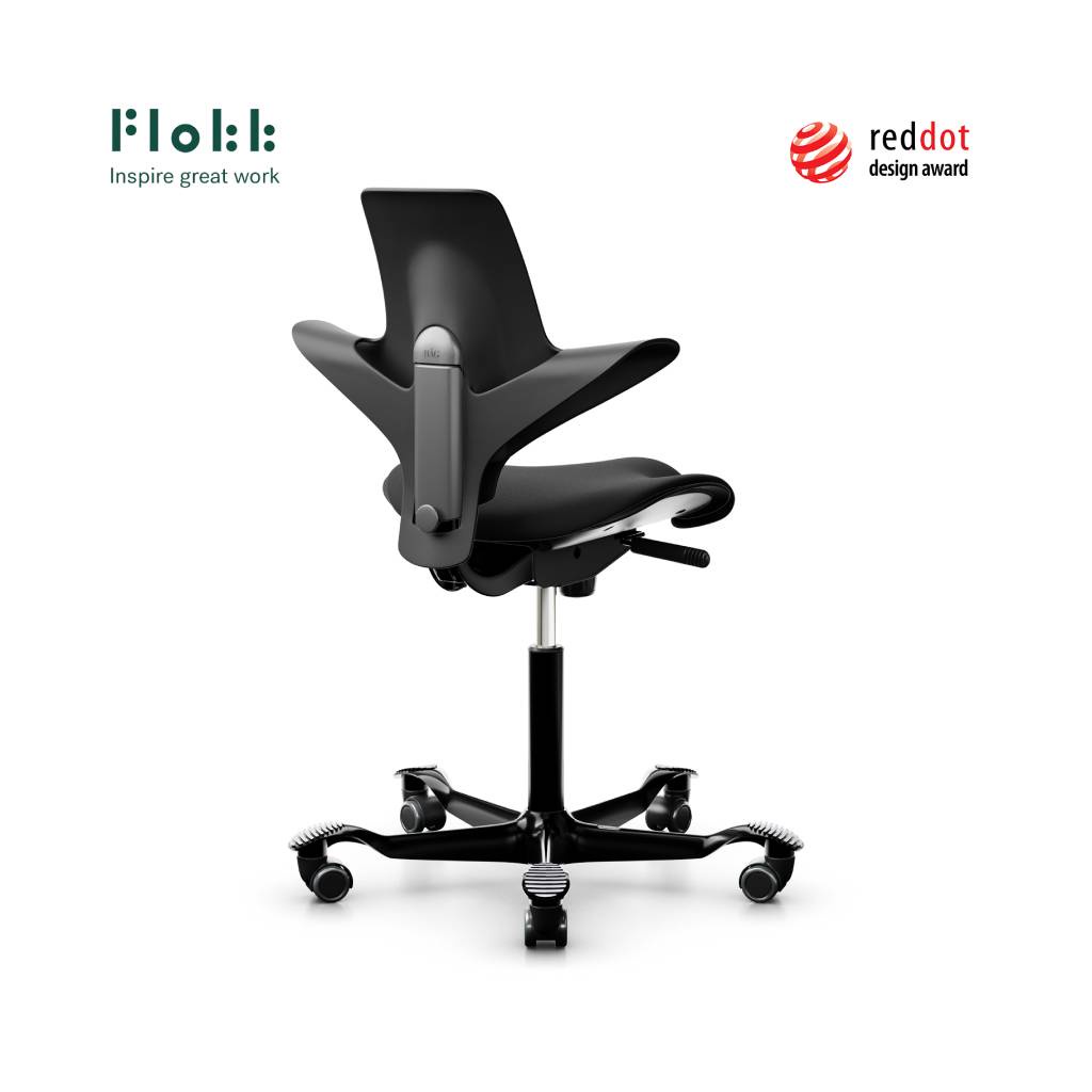 Ghế công thái học Flokk - HAG Capisco Puls 8020 - Đệm dày siêu êm - Màu đen