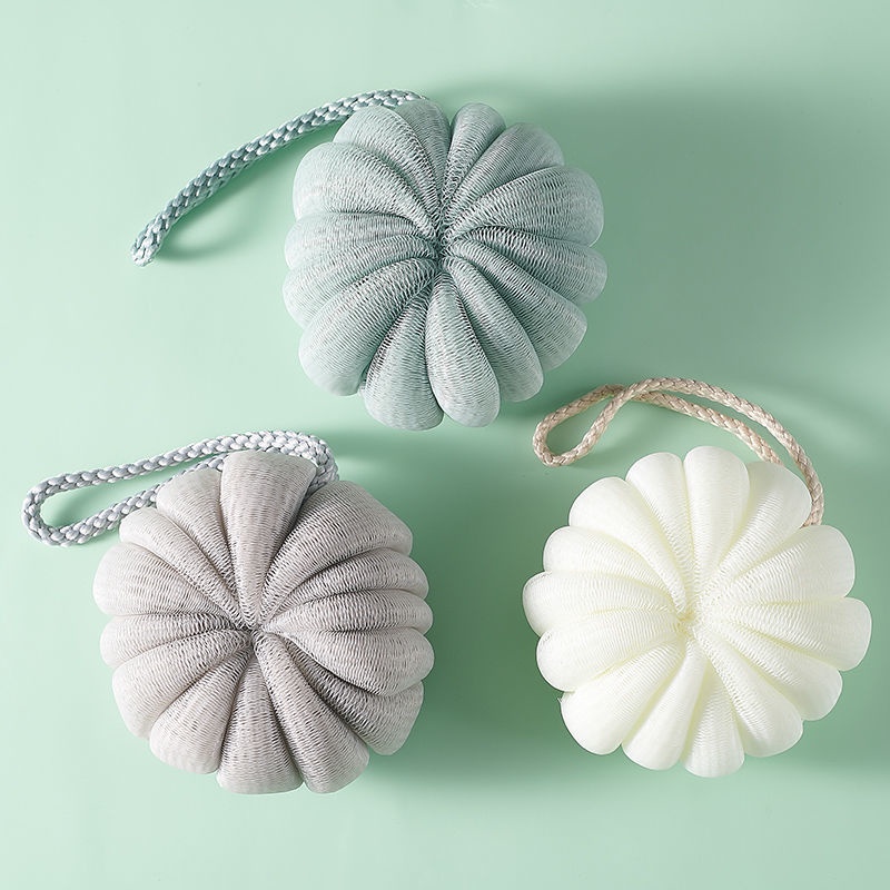 Bông tắm lưới mềm mại có dây treo 4 màu tùy chọn dùng tẩy tế bào chết tiện dụng