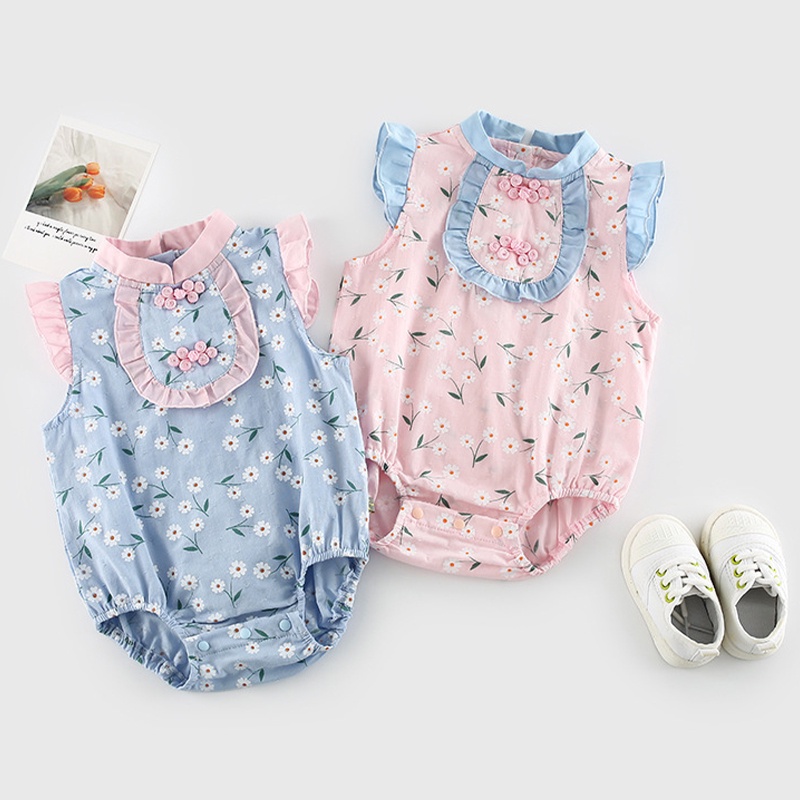 Bộ Áo Liền Quần Một Mảnh In Họa Tiết Hoạt Hình Phong Cách Hàn Quốc Thời Trang Mùa Hè Cho Bé