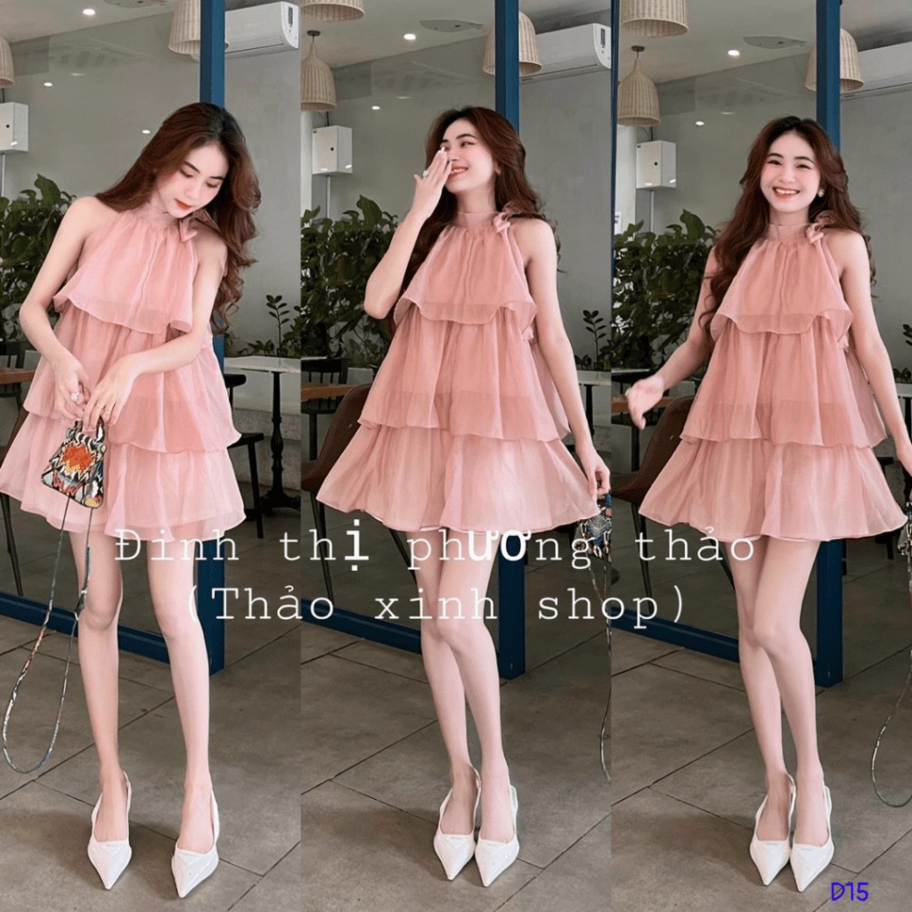 ĐẦM TẦNG CỔ YẾM, PHONG CÁCH TIỂU THƯ, TAO NHÃ, MẶC CỰC XINH, CỰC NỮ TÍNH, SIZE ĐA DẠNG UP shop valentina