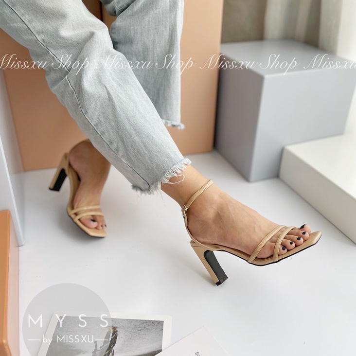 Giày sandal nữ quai ngang xéo 7cm thời trang MYSS - SD129