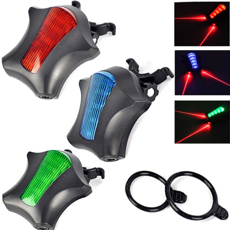 Đèn LED Hậu Xe Đạp Hình Sao Biển 7 Chế Độ Có 2 Tia Laser (HÀNG XỊN CÓ HỘP)