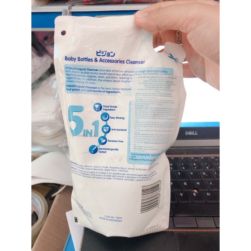 Nước sút bình sữa Pigeon bịch