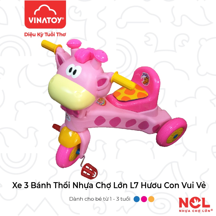 Xe 3 bánh Nhựa Chợ Lớn L7 hình Hươu Con Vui Vẻ (Không nhạc) - M1763A-X3B