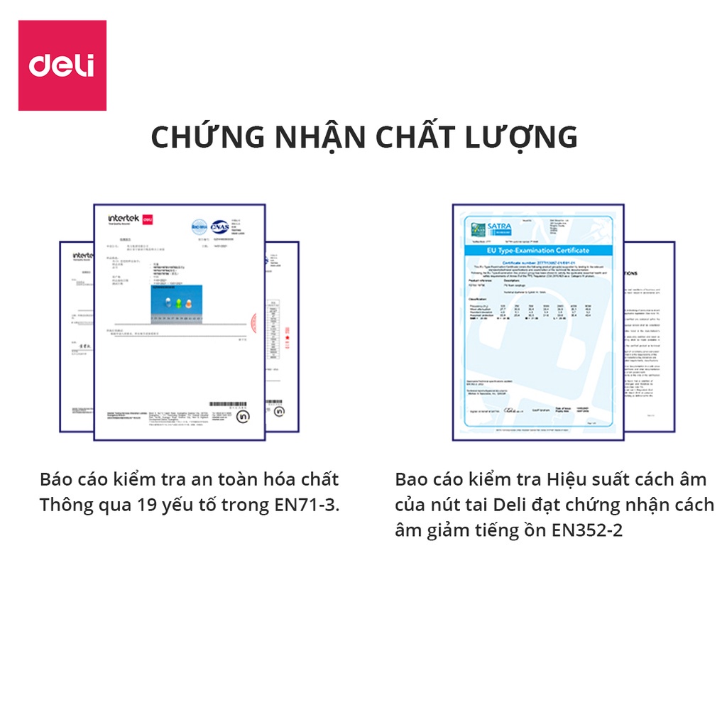 Nút bịt tai chống ồn, Siêu cách âm, Giảm tiếng ngáy, cải thiện chất lượng giấc ngủ - Deli 19753