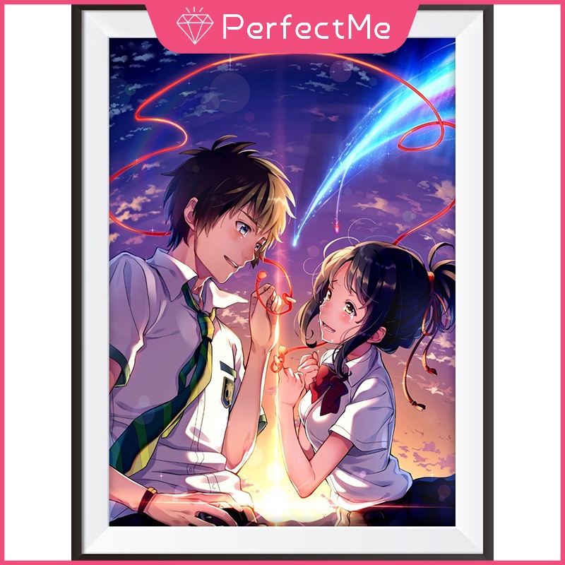 Tranh đính đá 5D hoạ tiết hoạt hình Your Name DIY 30*40cm