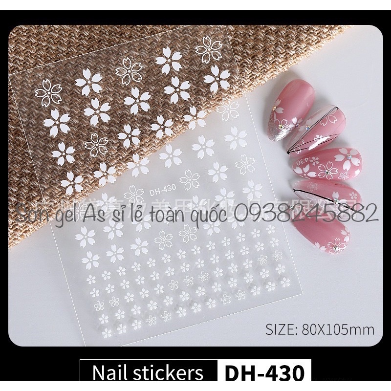 Sticker hoa trắng nhiều mẫu