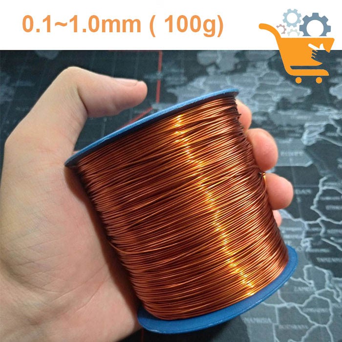 Dây Đồng Quấn Biến Áp, Quấn Motor kích thước từ 0.1~1.0mm ( 100g/1 cuộn )