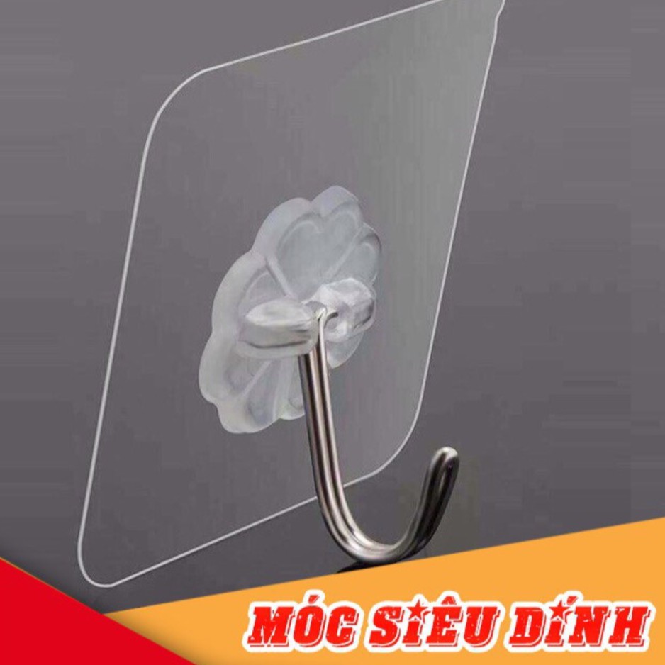 Móc Dán Tường Siêu Dính Trong Suốt Chịu Lực Tốt . KT 6x6cm