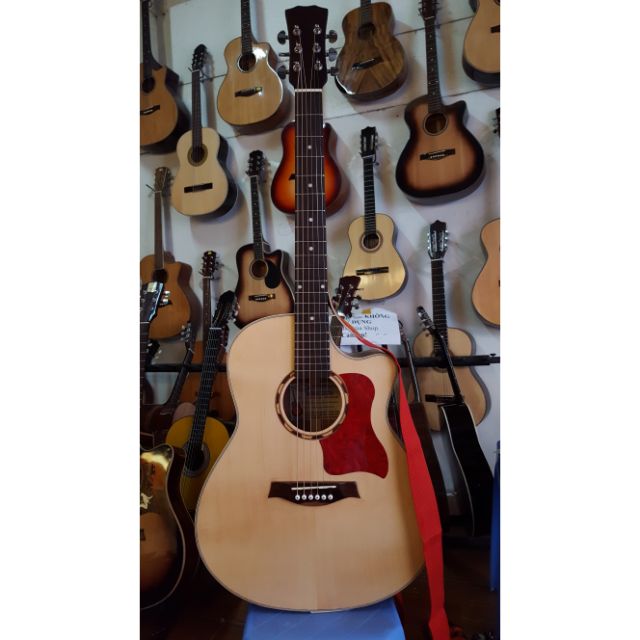 Guitar isaac Việt Nam. Đàn Guitar Acoustic gỗ nguyên tấm hoàn toàn Full Solid FS2l