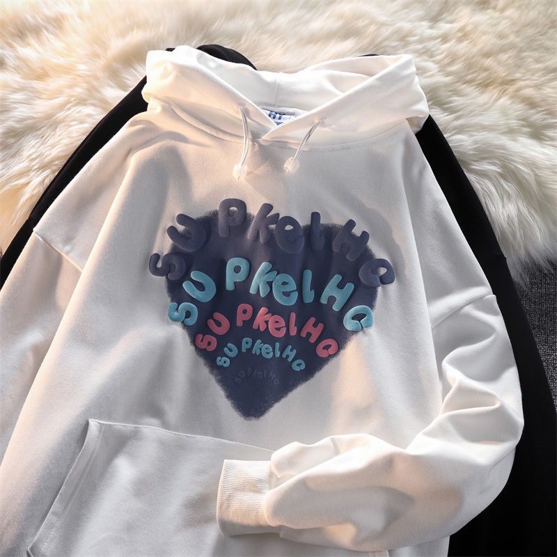 Áo hoodie in họa tiết chữ cái mẫu 2021 mới dễ phối đồ phong cách harajuku thời trang mùa thu cho nữ