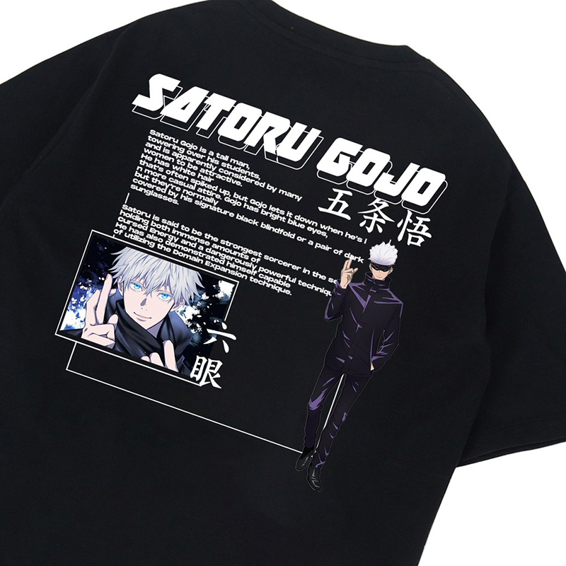 Mới Áo Thun Tay Ngắn In Hình Anime Jujutsu Kaisen-Gojou Satoru Phong Cách Thể Thao Chất Lượng Cao Cho Nam Và Nữ