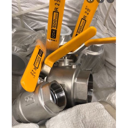 Van Bi Inox 304, Phi 21,27,34,42,49,60 -Nối Ren Kiểu 2 Thân- Hàng xịn