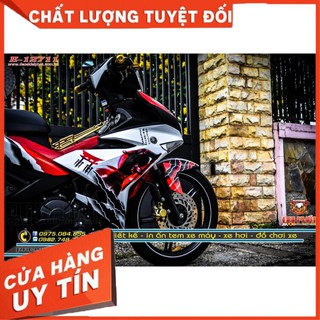 TEM TRÙM EX150 SAMURAI TRẮNG ĐỎ CỰC CHẤT