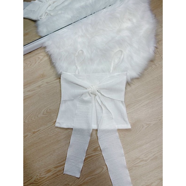 Áo 2 dây nơ Vải Xốp có giãn (KÈM HÌNH THẬT)