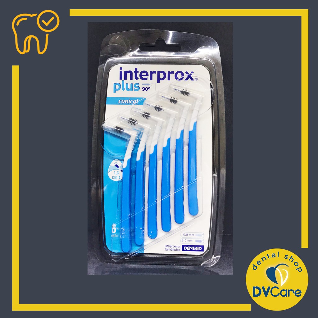 Bàn chải kẽ răng gập góc INTERPROX PLUS Size 4: 3-5mm, chuyên dùng vệ sinh răng niềng, mắc cài [dvcareshop]