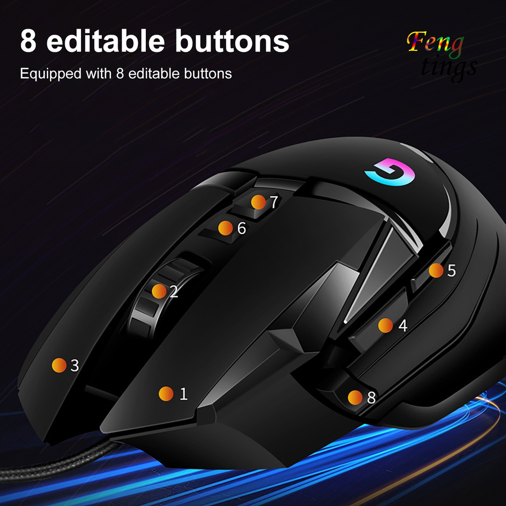 Chuột Chơi Game 8 Nút Có Dây G502 Rgb 7200dpi