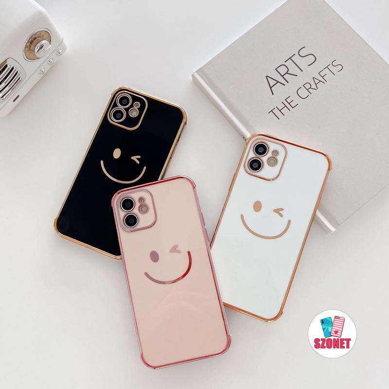 Ốp Điện Thoại Dẻo Tráng Gương Siêu Mỏng Họa Tiết Mặt Cười Cho iPhone 14 13 12 11 Pro Max XS XR X 8 7 Plus + SE 2020