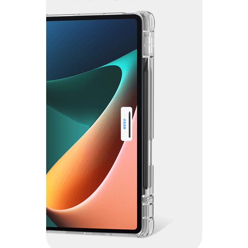 Bao da Cover Cho Máy Tính Bảng Xiaomi Mi Pad 5 / 5 Pro 11 Inch Lưng Trong Suốt Có Khe Đựng Viết Smart Cover