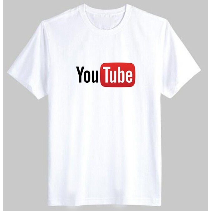 Áo Thun In logo Youtuber vải Dày Mịn Ngắn tay Cổ Tròn Nam Nữ