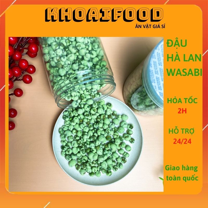 Đậu hà lan wasabi tẩm vị ngon sấy giòn tan hũ 300g