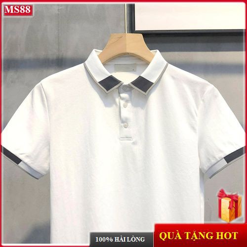 Áo Polo Nam Ngắn Tay có Cổ Bẻ Phối Áo thun nam in GẤU Cotton xuất xịn,chuẩn form sang trọng lịch lãm MINHSTORE