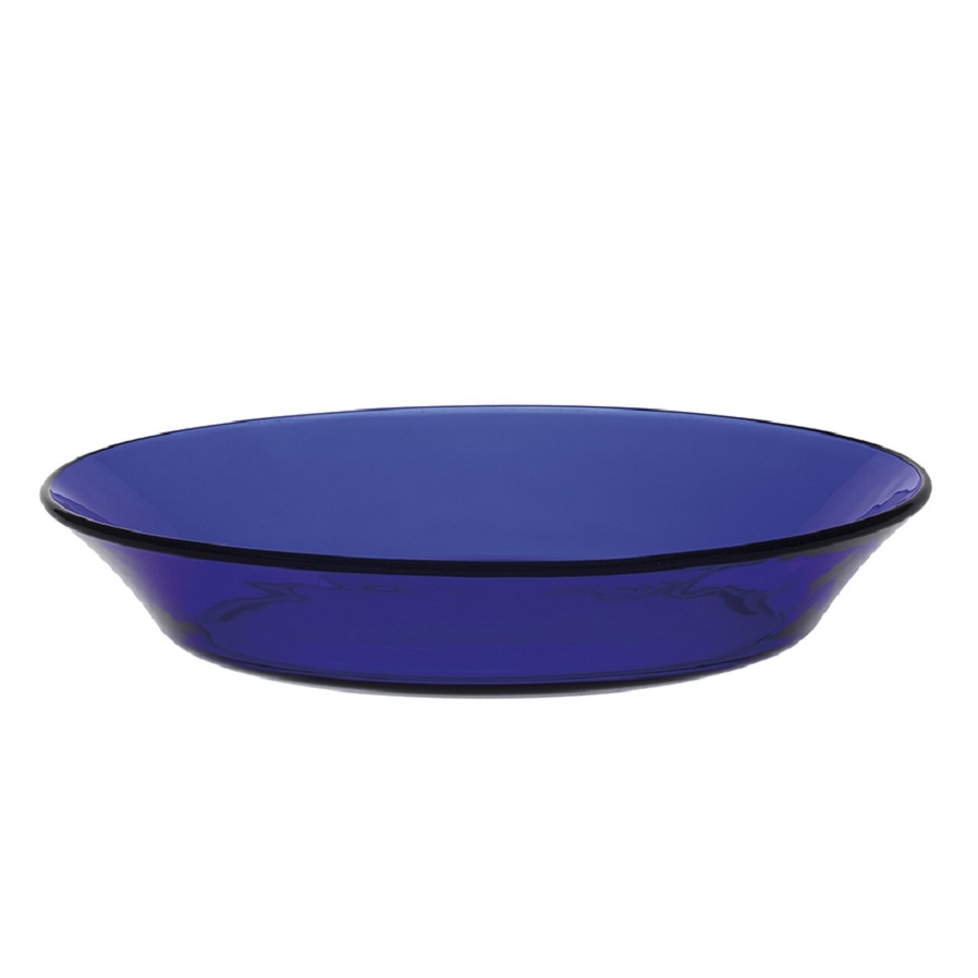 Dĩa thủy tinh cường lực cao cấp D3008B - Lys Xanh Saphir 19CM