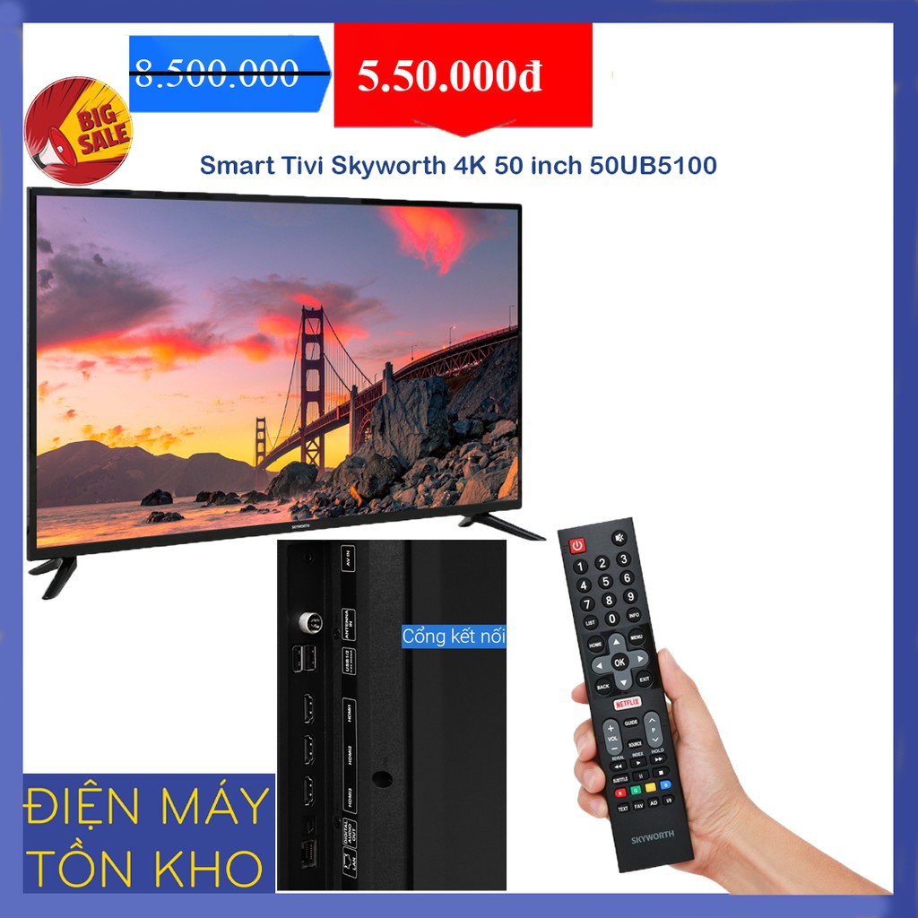 Smart Tivi Skyworth 4K 50 inch 50UB5100