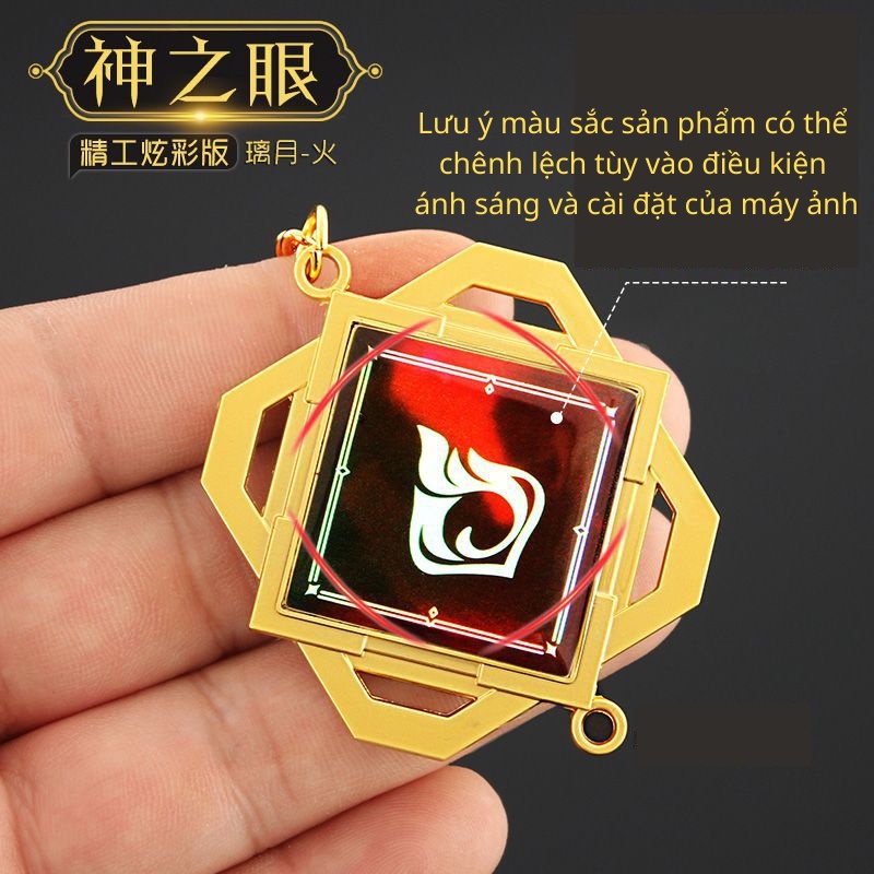 Nguyên tố Vision móc khóa genshin impact kim loại inazuma liyue mondstadt game anime