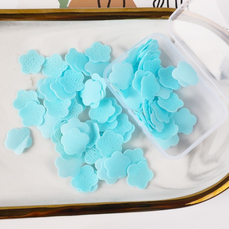 Xà Phòng Giấy Hình Hoa Mini Dễ Thương Thân Thiện Với Da Kèm Hộp Đựng / Xà Phòng Rửa Tay / Đi Du Lịch