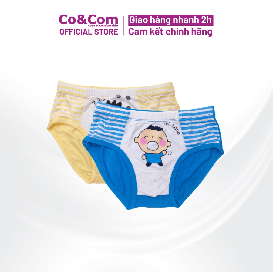 Quần Lót Bé Trai 15-35 Kg Dáng Vát Cao Cấp Co&amp;Com BOY0515 Vải Cotton Modal Nhẹ Mát In Hình Ngộ Nghĩnh