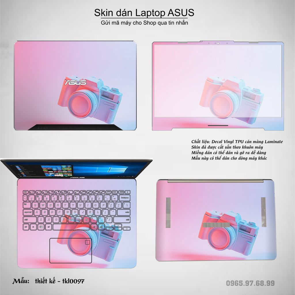 [SALE 30 %]  Dán decal cho các dòng Laptop ASUS in nhiều mẫu cực đẹp full 4 mặt