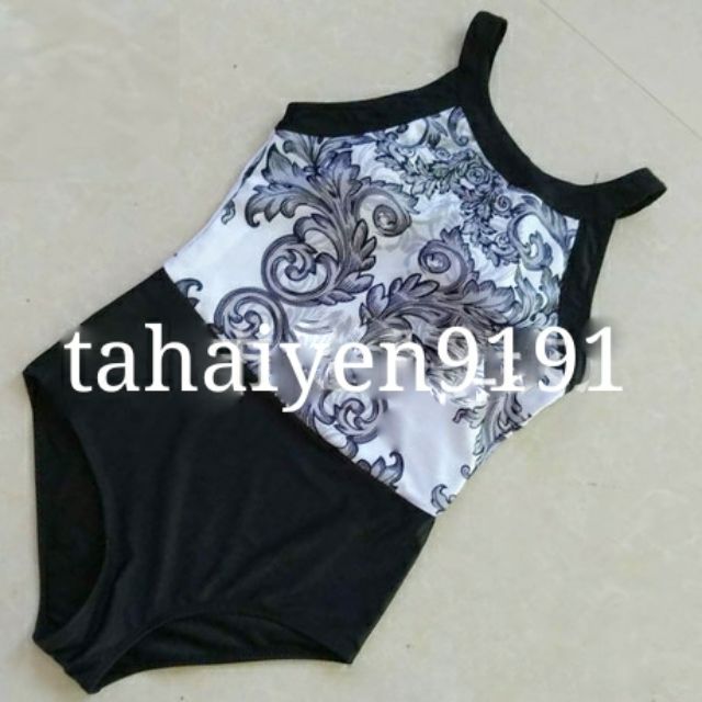 Bikini liền thân hoạ tiết đen trắng (Có Ảnh Thật +Clip)