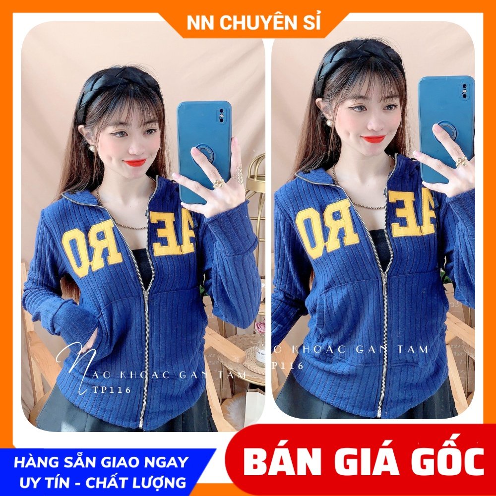 Áo khoác chống nắng  cho nữ chất thun gân tăm mềm mịn co giãn thêu chứ dễ thương TP116