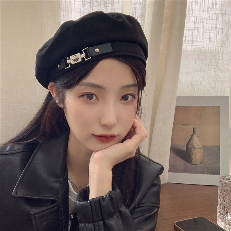 Mũ nồi mỏng thoáng khí phối kim loại thời trang mùa hè phong cách Nhật Bản cổ điển cho nữ
