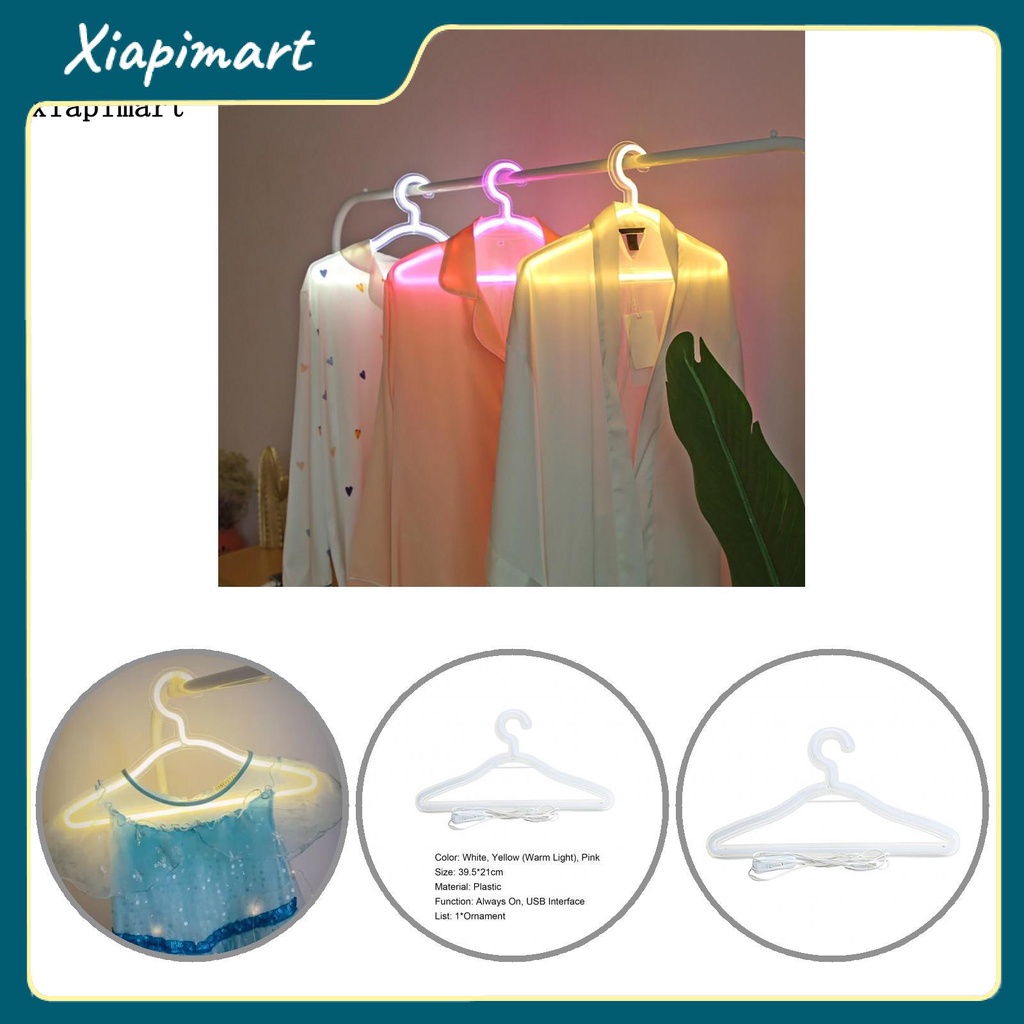 Móc treo quần áo kèm đèn ngủ LED neon an toàn cấp nguồn bằng cổng USB kiểu dáng đẹp cho đám cưới