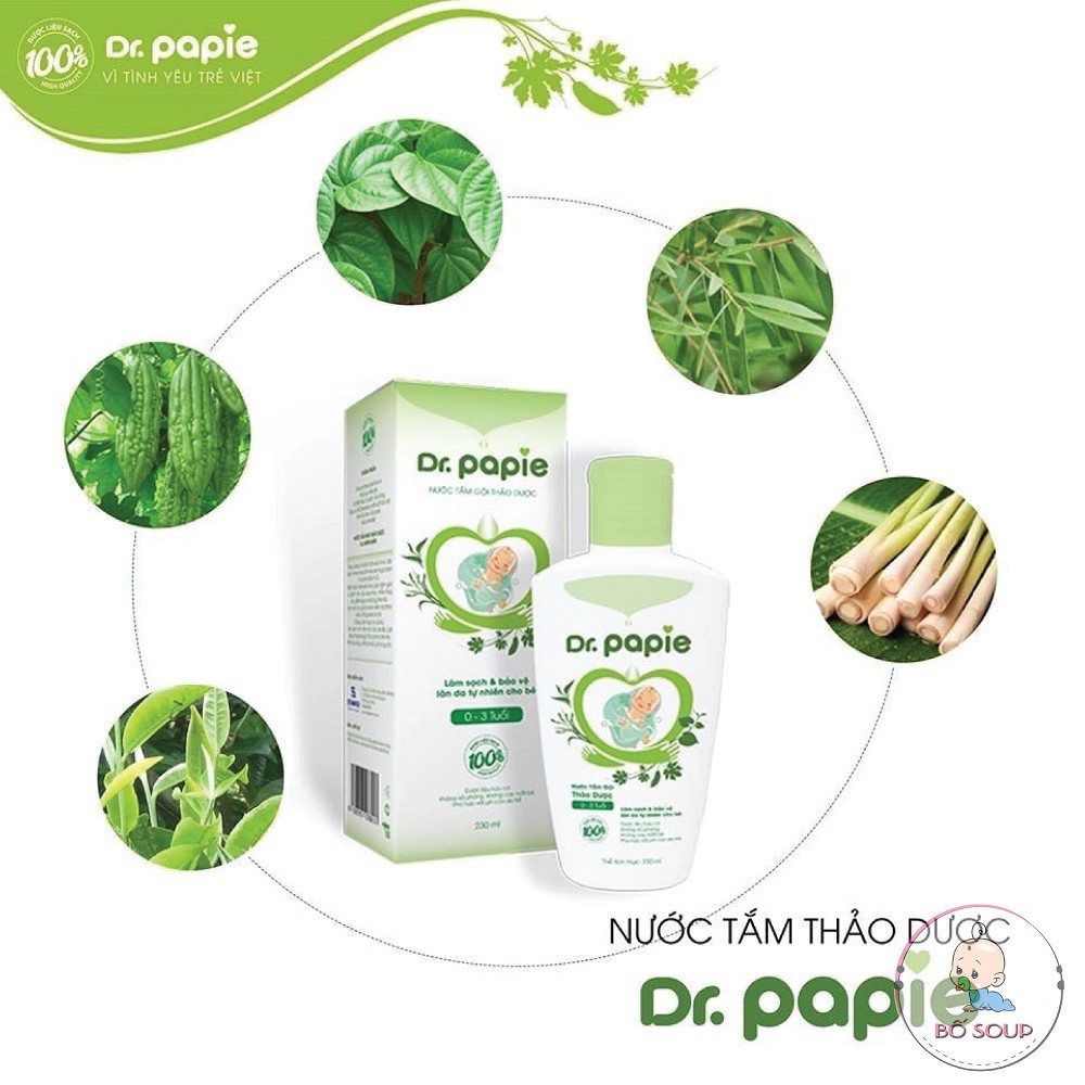 Nước Tắm Thảo Dược Dr Papie Cho Bé Giúp Ngăn Ngừa Và Giảm Các Vấn Đề Về Da