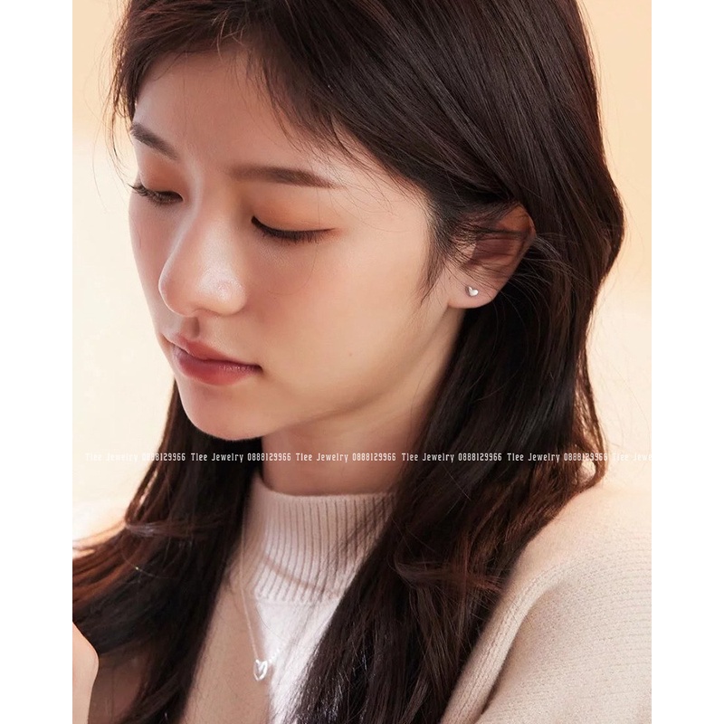 Khuyên tai bạc TLEE tim phồng mini xinh xắn TleeJewelry B0293