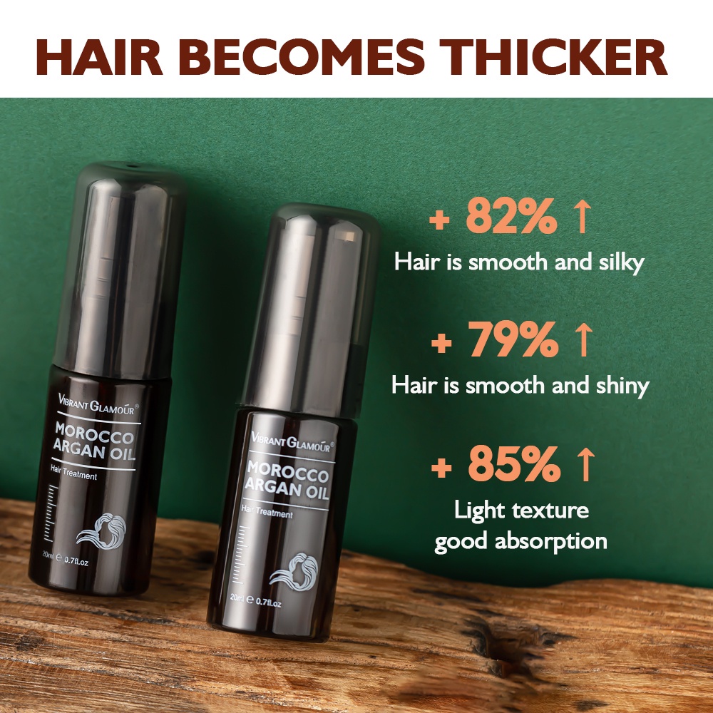 Tinh Dầu Argan Ma-Rốc VIBRANT GLAMOUR Giúp Phục Hồi Tóc Khô Và Xoăn 20ml