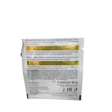 Kem Revolu C White Restructuring Cream Farmona  2ml giúp da trắng sáng, tái tạo da, dưỡng ẩm cho da