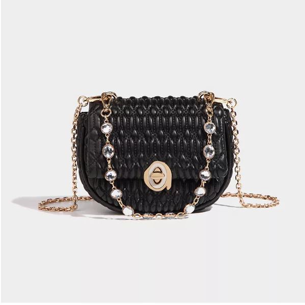 Túi đeo chéo LIKEBAG đeo vai da nổi hai dây kim loại 225XK7096 - LIBAGI