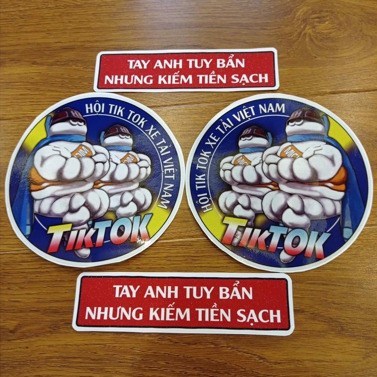 Tem TikTok MICHELIN BLUE, có ánh kim, chống nước (kèm quà tặng tem nhỏ 10k)